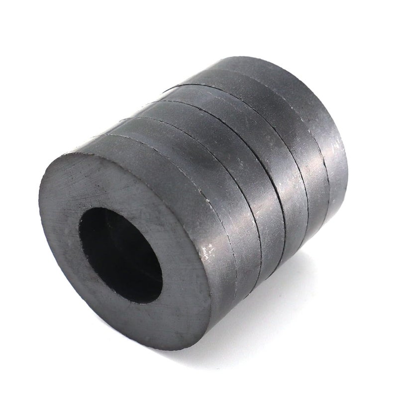 Burnur Grade 8 Ceramic Ring Magnets, OD 45 mm x ID 22mm x 8 mm (Pack of 6) - Image 1
